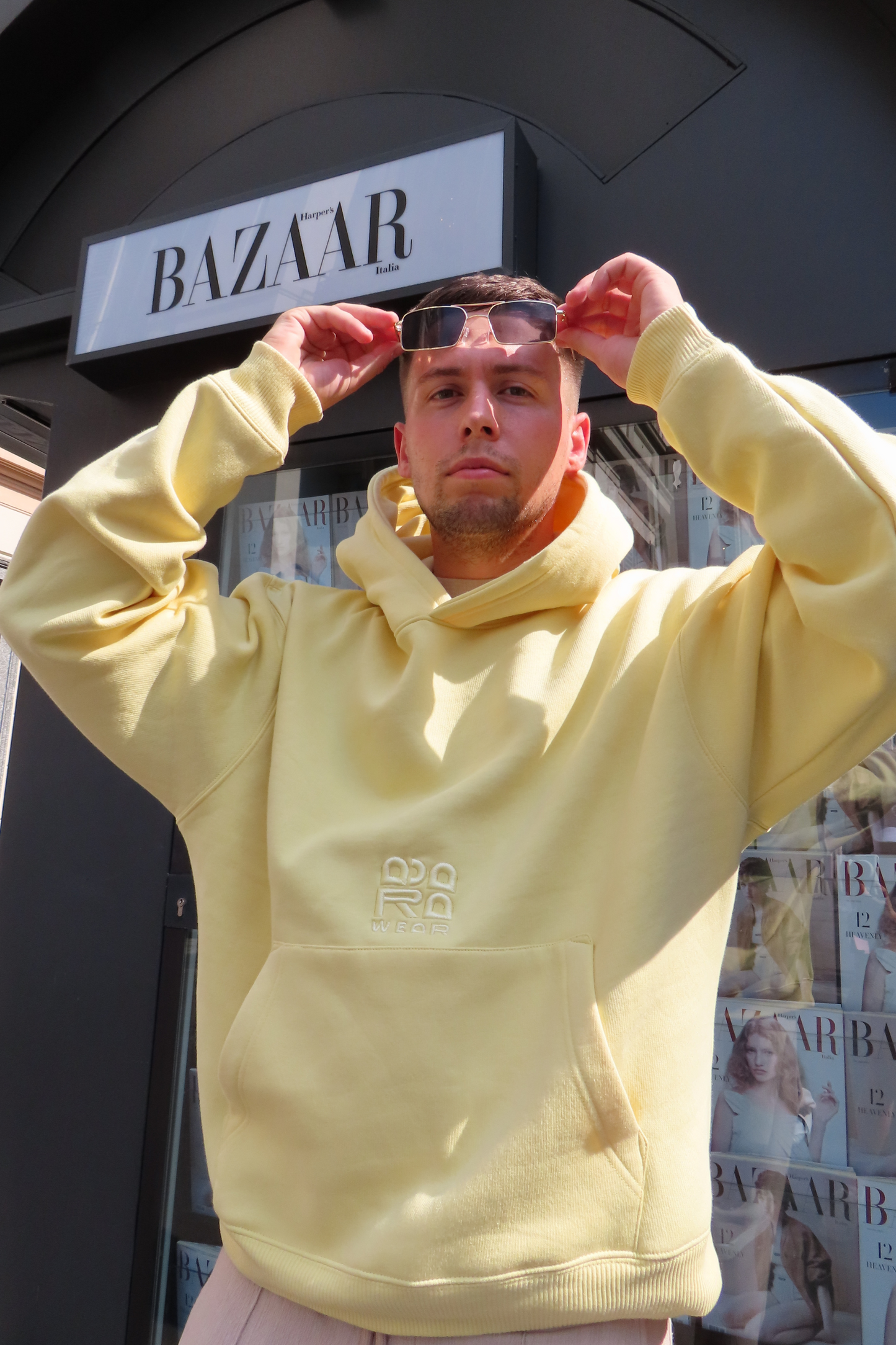 Adara Buttery Yellow embroidery hoodie