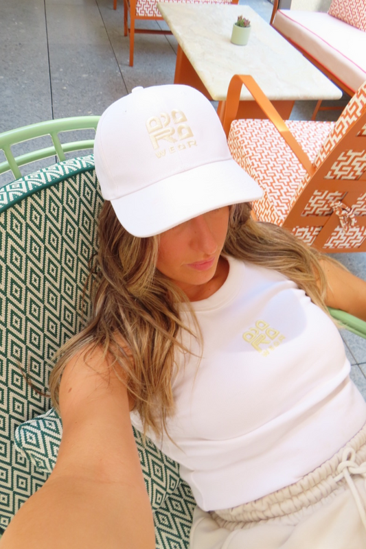 Classic White Canvas Embroidered Adara Hat